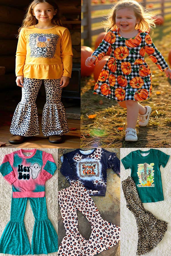 Halloween kids clothes promotio 5pc $49.9 mix style and size