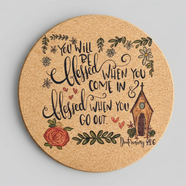 Cork heat trivet, Kitchen accessory, Christian Wedding gift