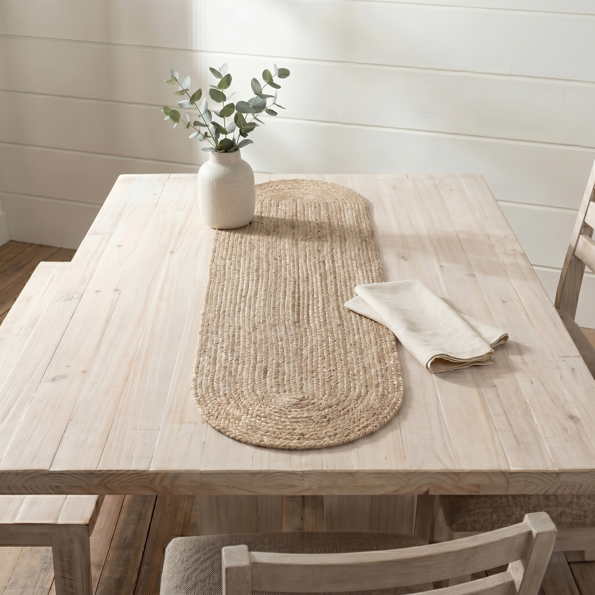 Natural Braided Oval Jute Runner 13x48