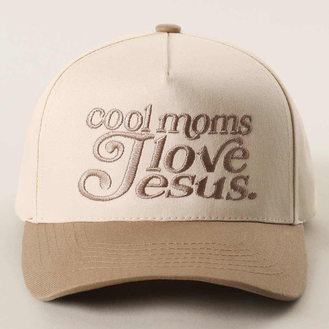 COOL MOMS LOVE JESUS Embroidery Two-Tone Trucker Hat