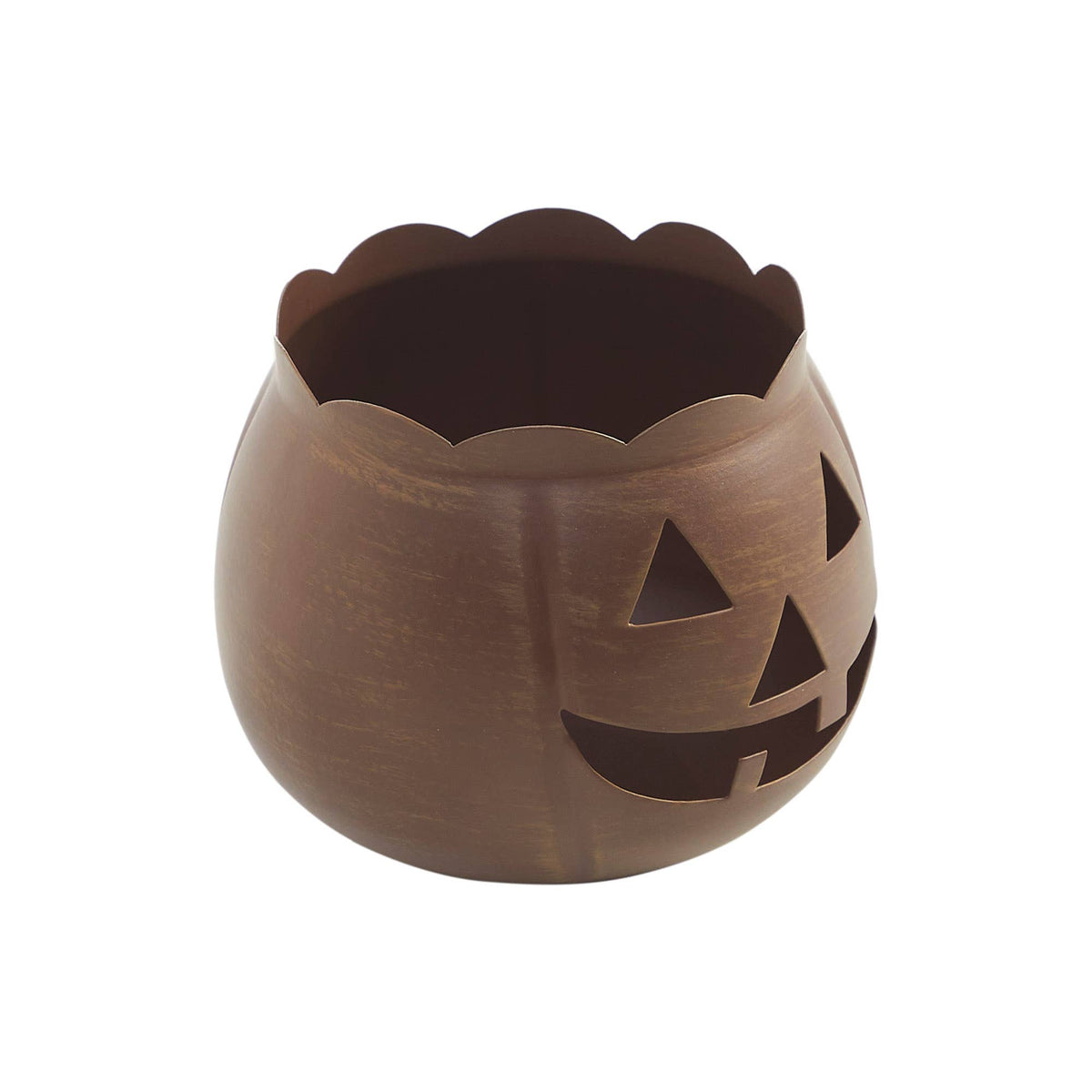 Bronze Metal Jack-O'-Lantern 5.25" Rustic Halloween Decor