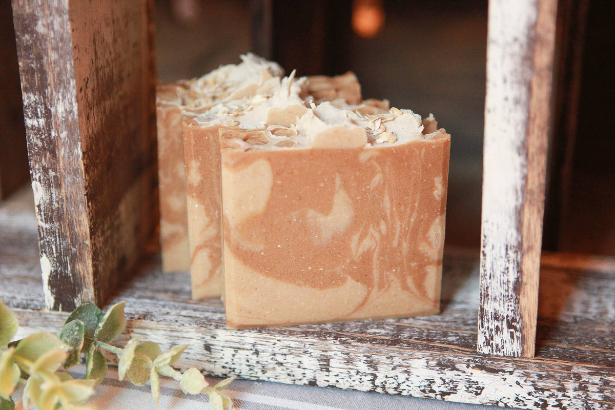 Oatmeal, Goats Milk &amp; Honey Cold Process Bar Soap, 4 oz.
