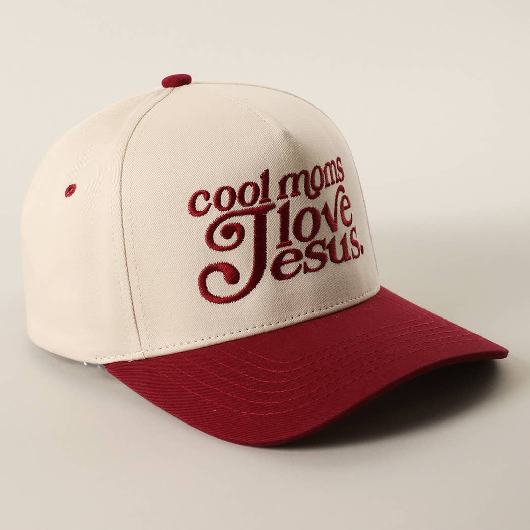COOL MOMS LOVE JESUS Embroidery Two-Tone Trucker Hat