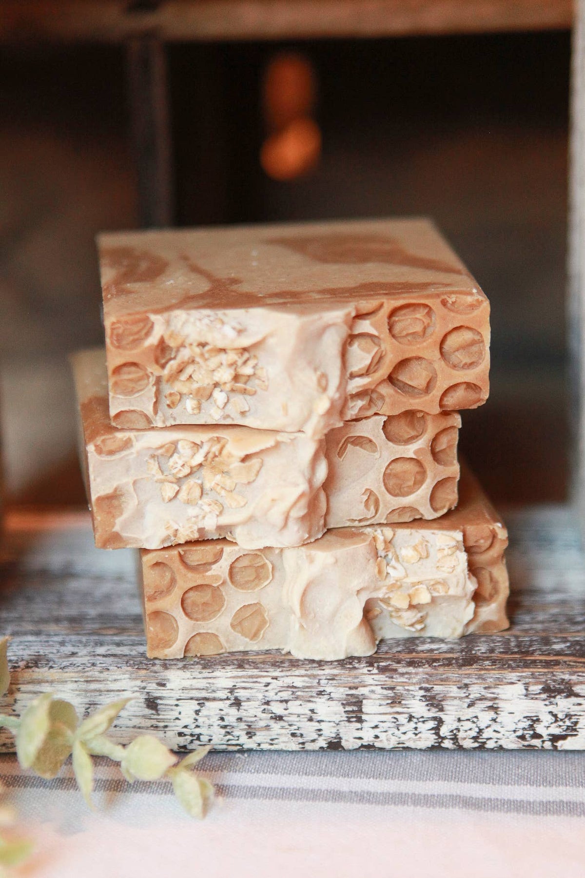 Oatmeal, Goats Milk &amp; Honey Cold Process Bar Soap, 4 oz.