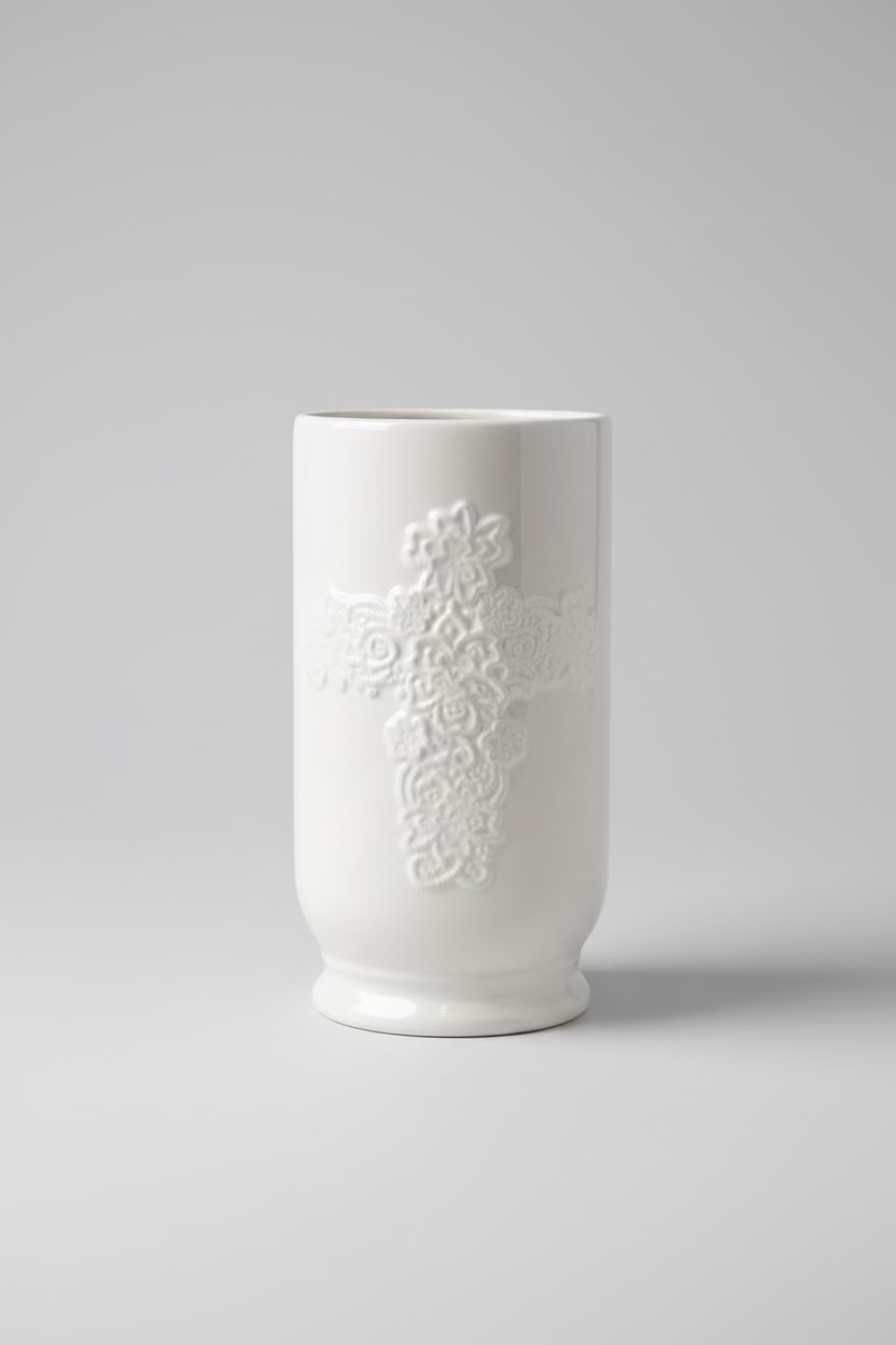 Faith Blooms Cross Vase