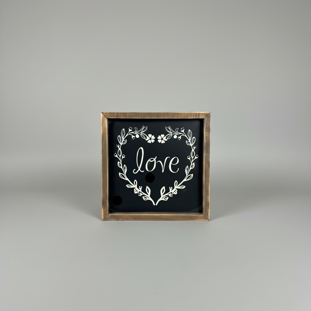 Love Blooms Framed Farmhouse Sign
