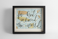 For God So Loved the World – Vintage Map Scripture Wall Art 12x15