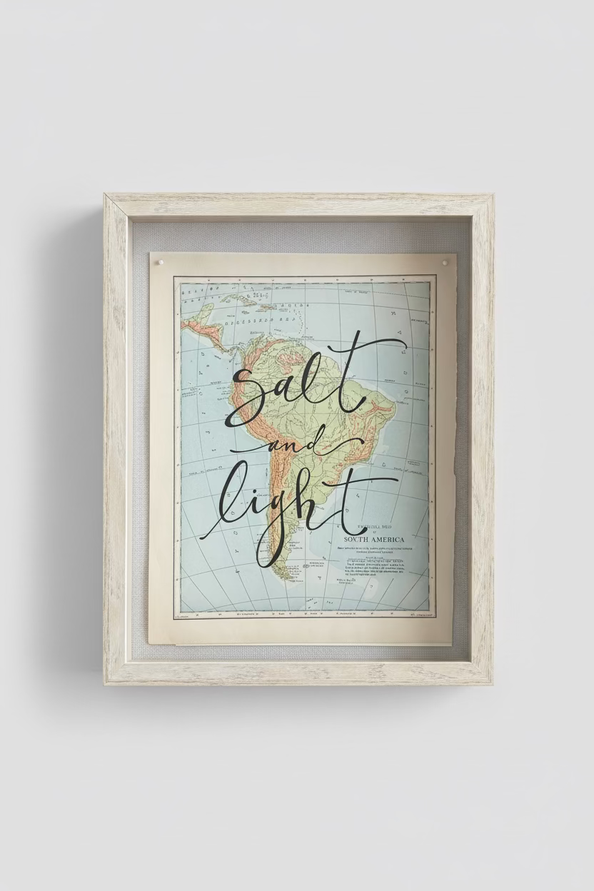 Salt & Light Vintage Map Faith Wall Art 12X15