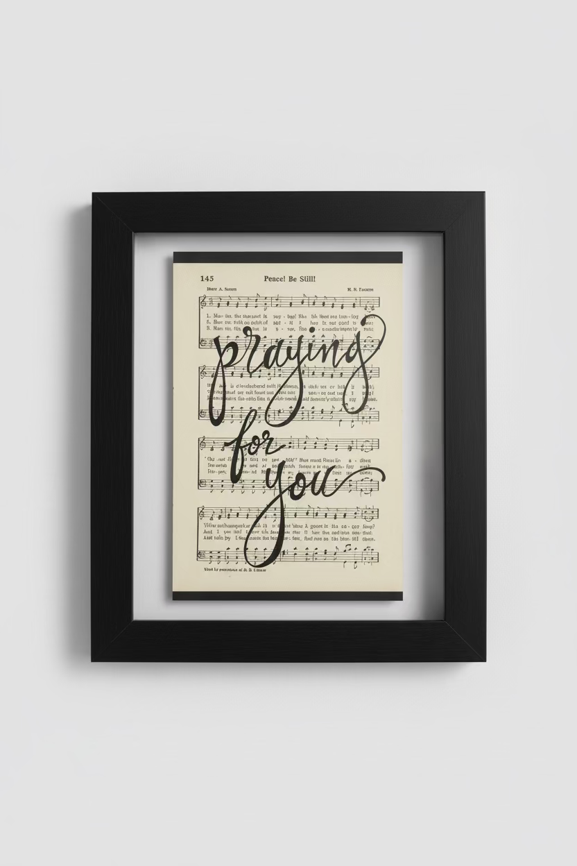 Praying for You – Vintage Hymnal Scripture Art