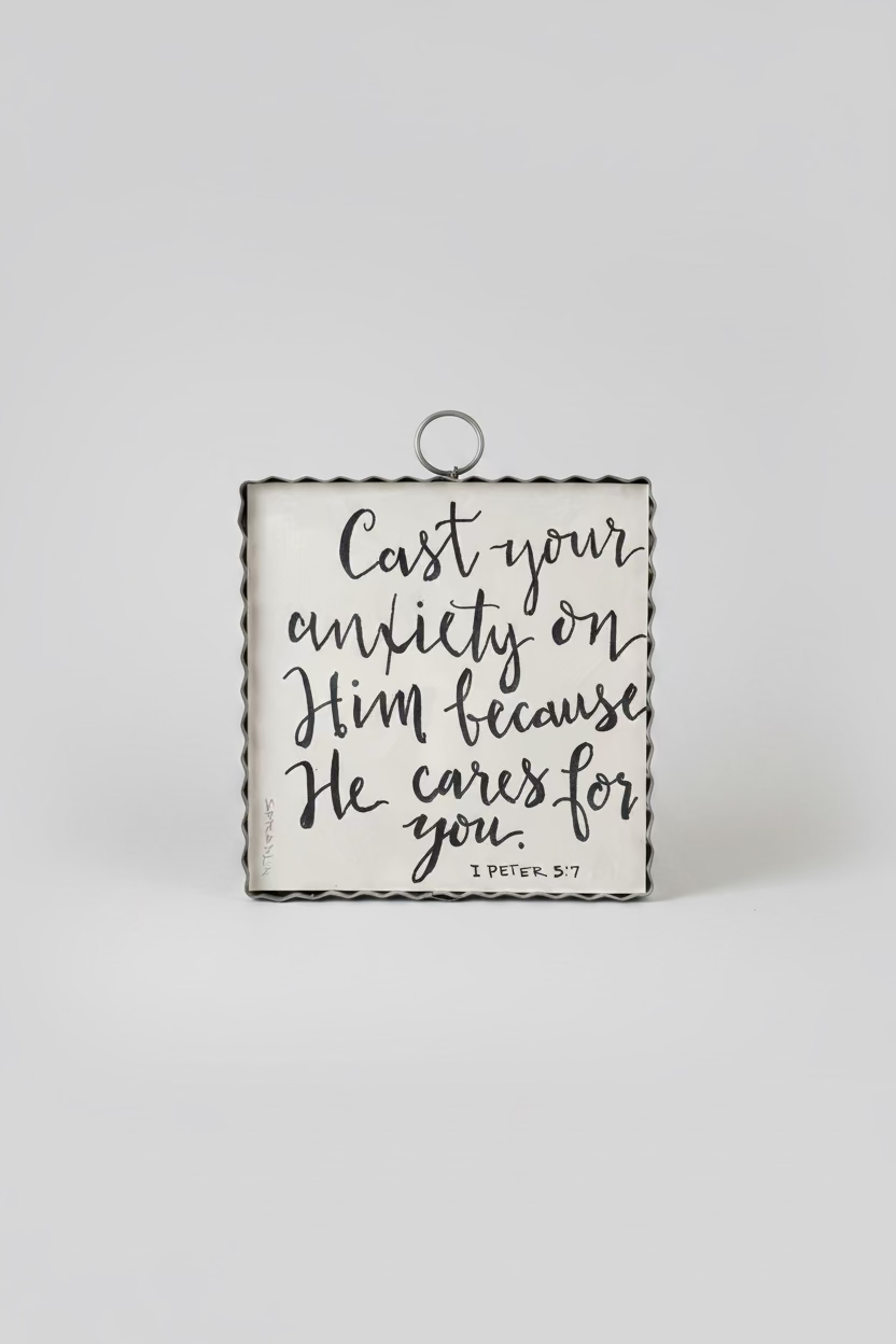 "Cast Your Anxiety on Him" Scripture Plaque