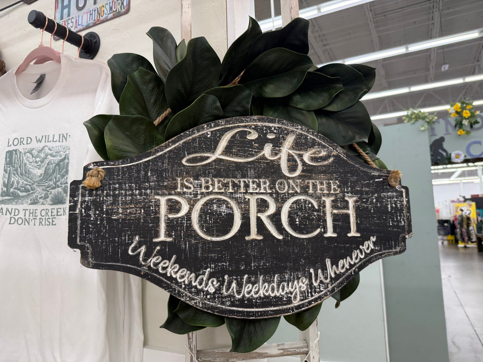 “Life Is Better on the Porch” Rustic Wall Sign
