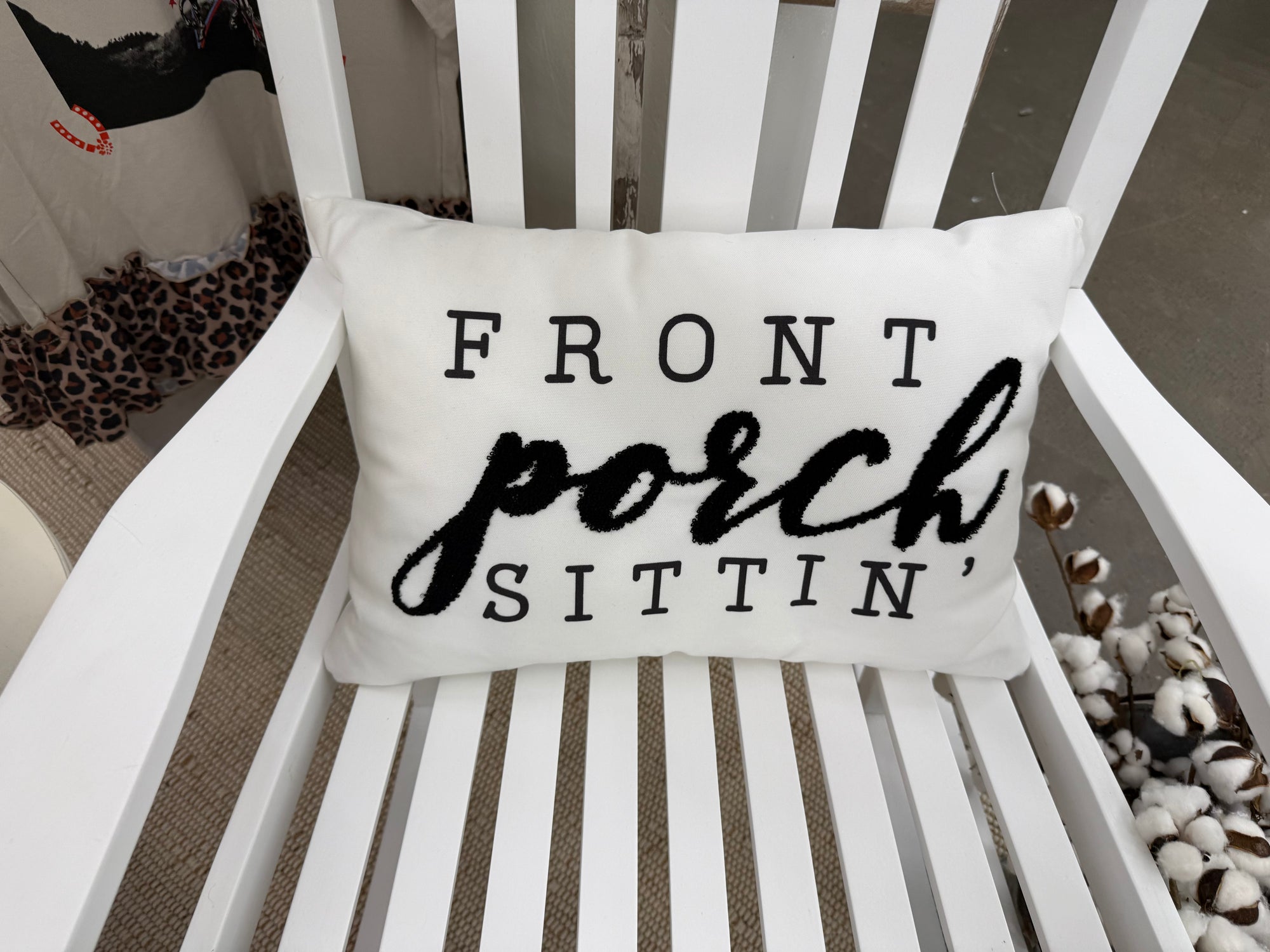 “Front Porch Sittin’” Decorative Throw Pillow