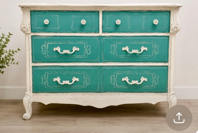 Vintage French Provincial Dresser- Hand Painted &amp; One Of A Kind