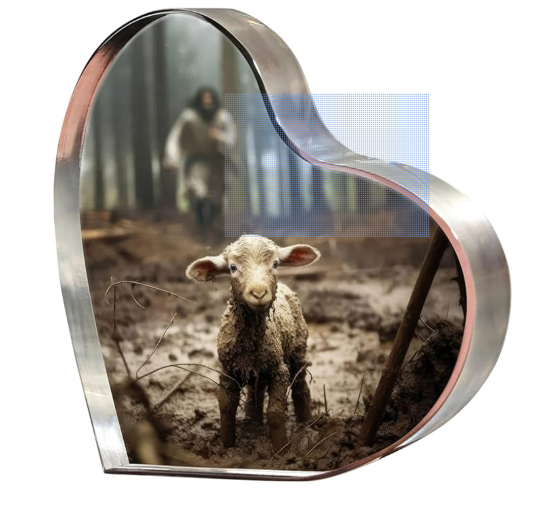 JESUS LAMB HEART DESKTOP DECOR