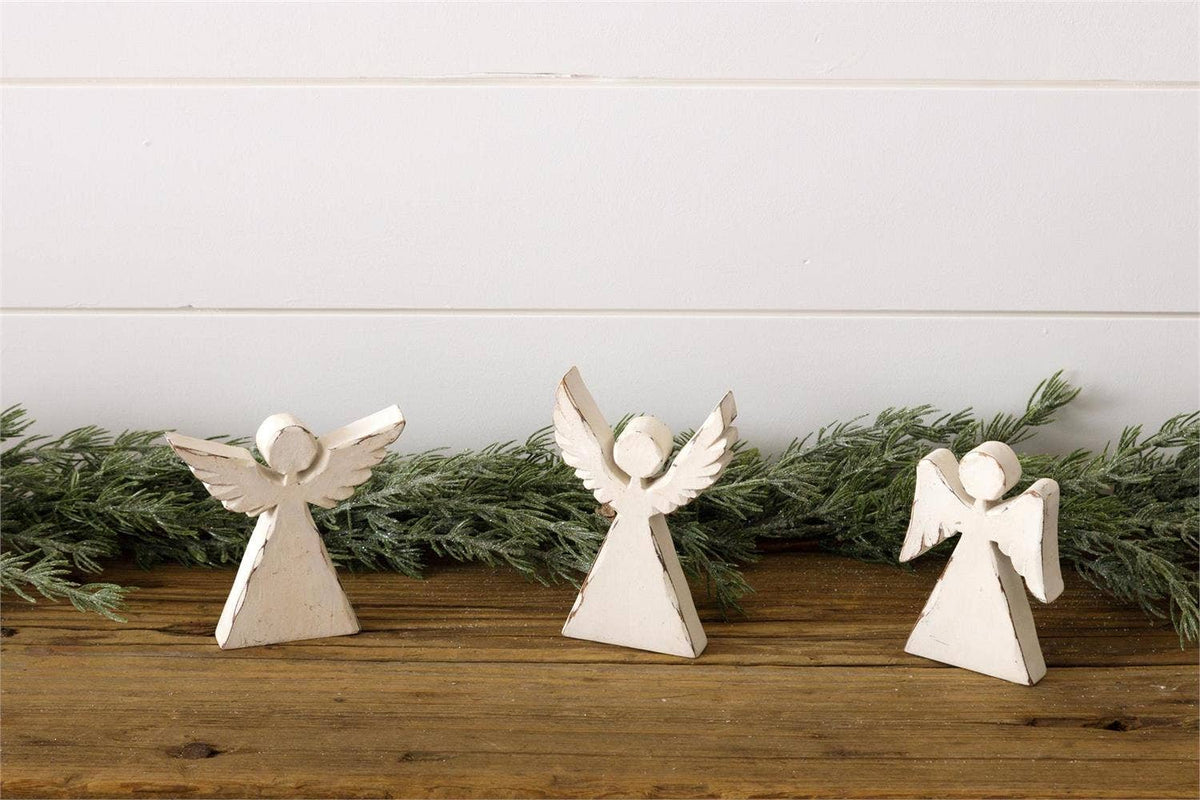 Distressed Angel Figurines (Pk/03 Ast)