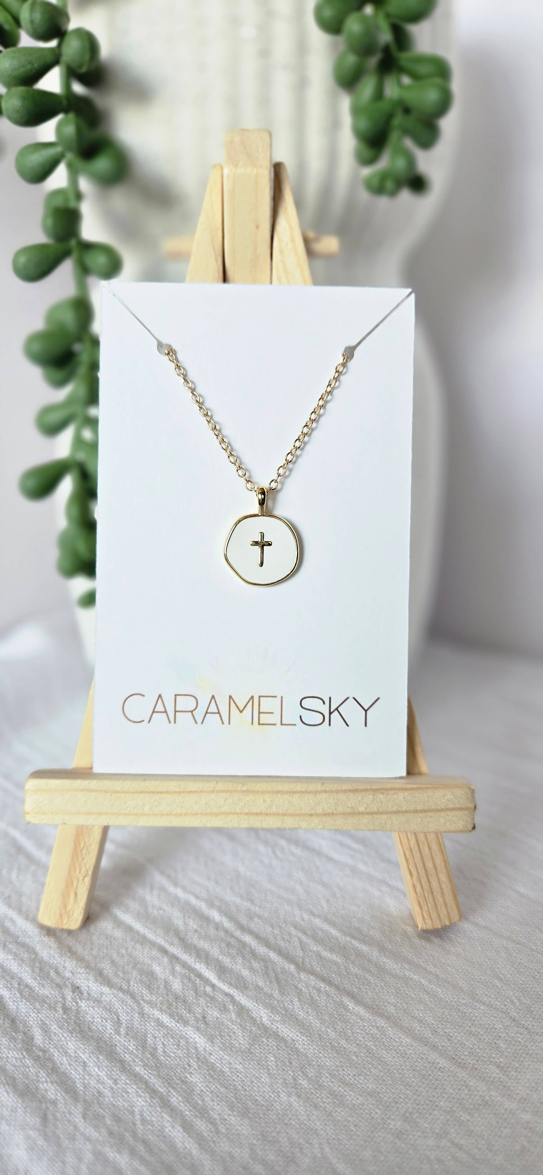18K Gold Plated Cross Pendant Necklace, Christian Jewelry