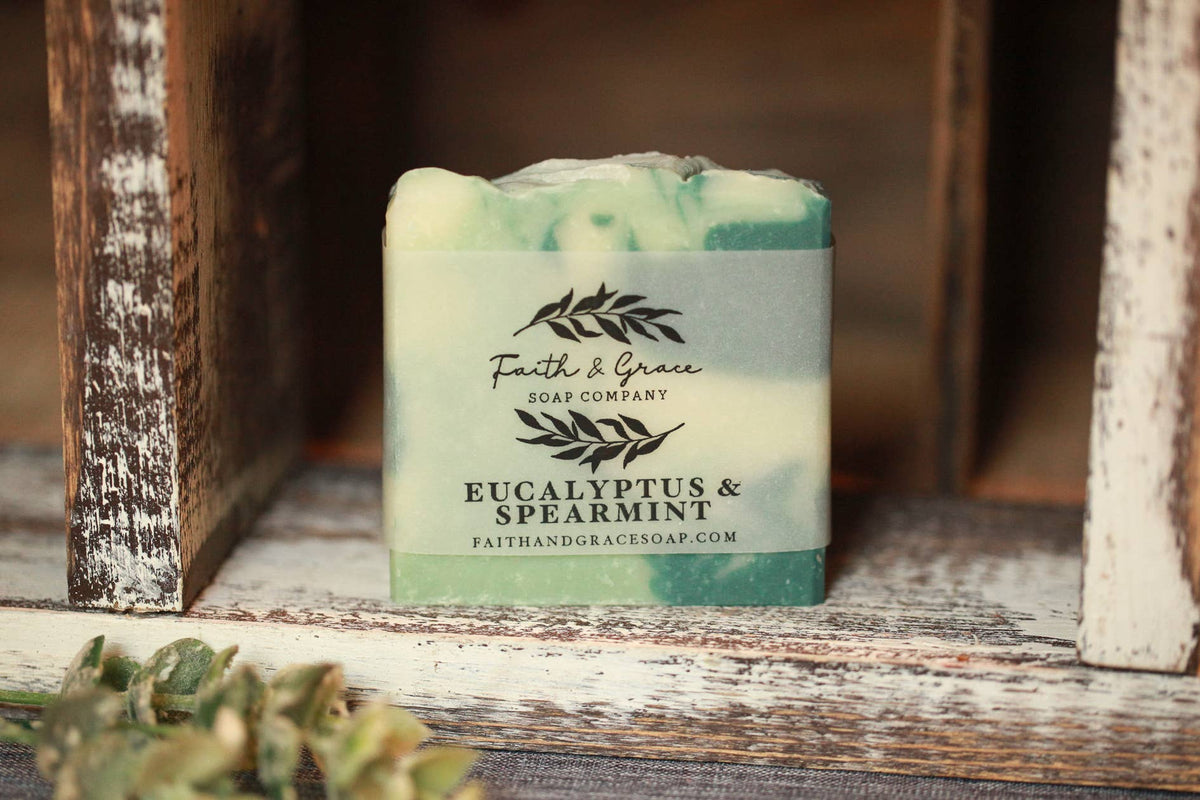 Eucalyptus &amp; Spearmint Artisan Bar Soap, Luxury Shea Butter