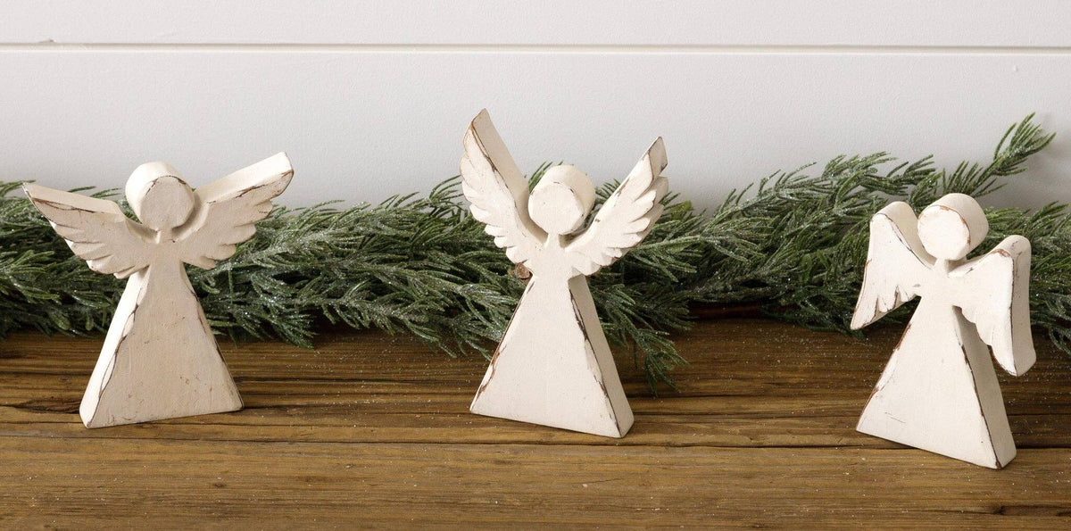 Distressed Angel Figurines (Pk/03 Ast)