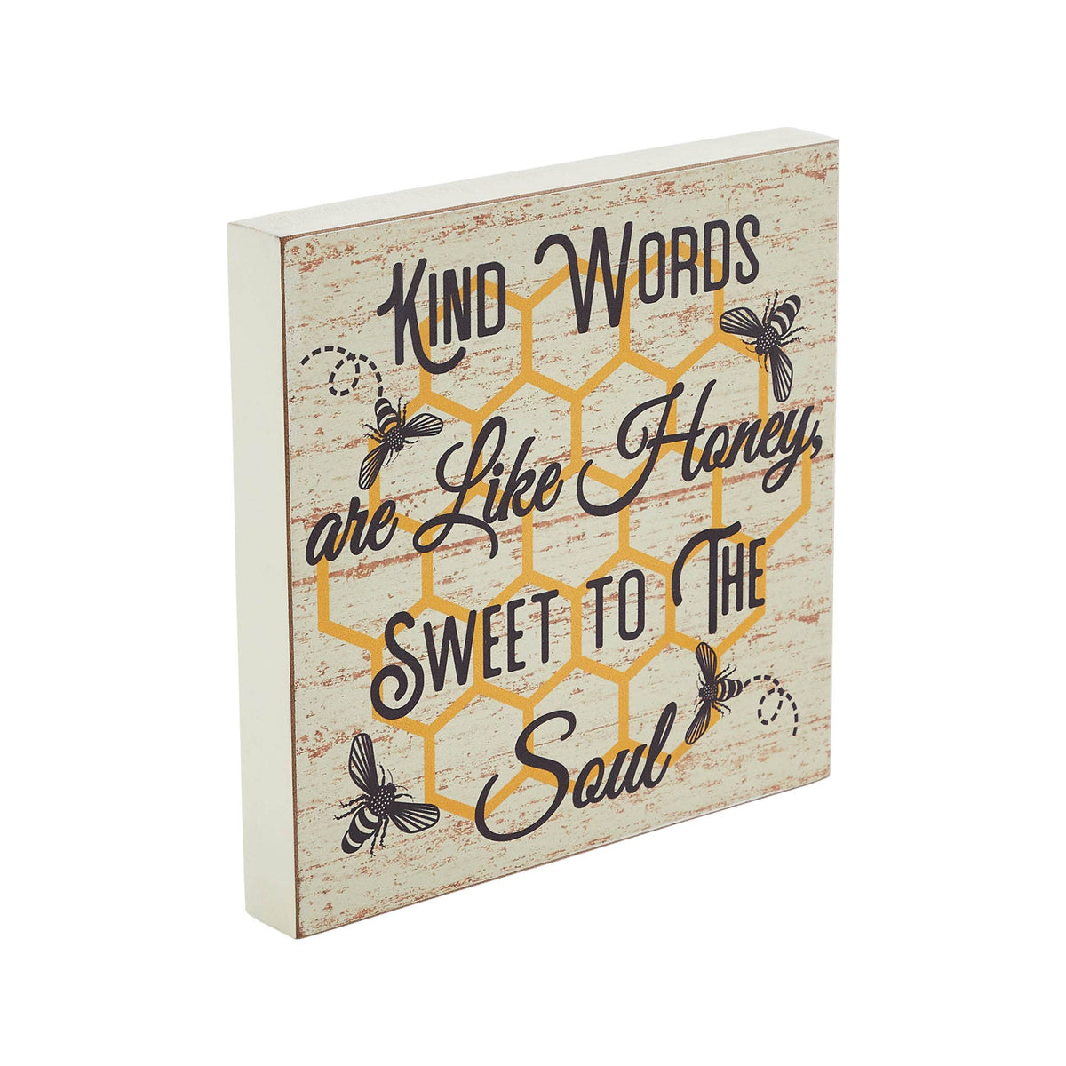 Buzzy Bees Kind Words MDF Block Sign 8x8