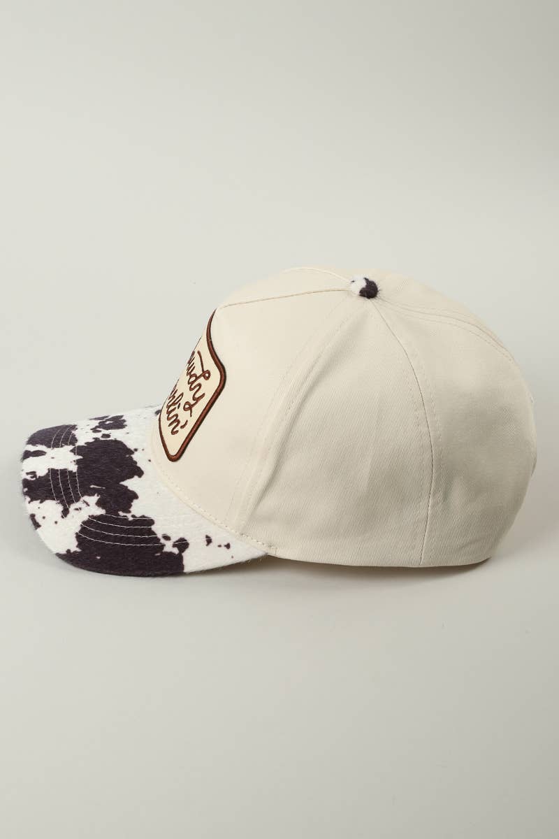 Howdy Darlin' Embroidered Patch Animal Print Trucker Hat