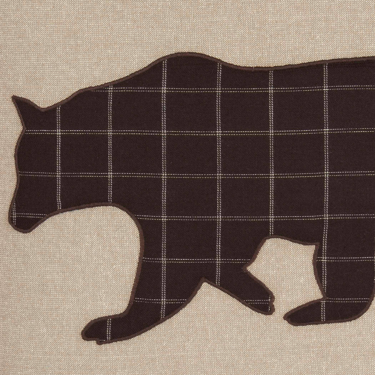 Applique Bear Throw Pillow Wyatt Rustic Decor 18”